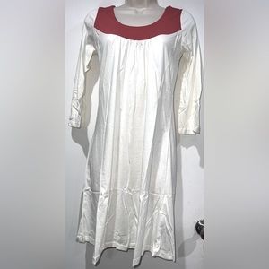 NWOT Vintage 100% Pima Peruvian Cotton 3/4 Sleeve White Dress Size M